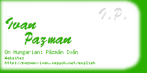 ivan pazman business card